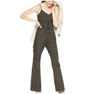 Cupcakes and Cashmere Jumpsuit Size 6 Jaiden Black Rainbow Wide Leg Corset